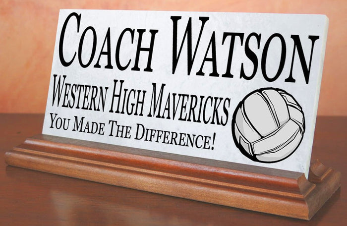 Custom Volleyball Coach Plaque