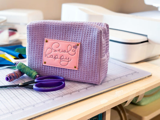 Waffle Pouch In-the-Hoop Labels: Set of 4 Designs (Downloadable Machine Embroidery Designs)