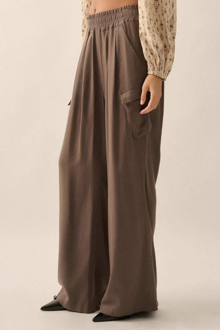 Walk On Wide-Leg Twill Cargo Pants - ShopPromesa