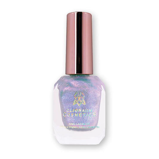Bottle of nail polish containing Walking on Air Nail Lacquer on white background.