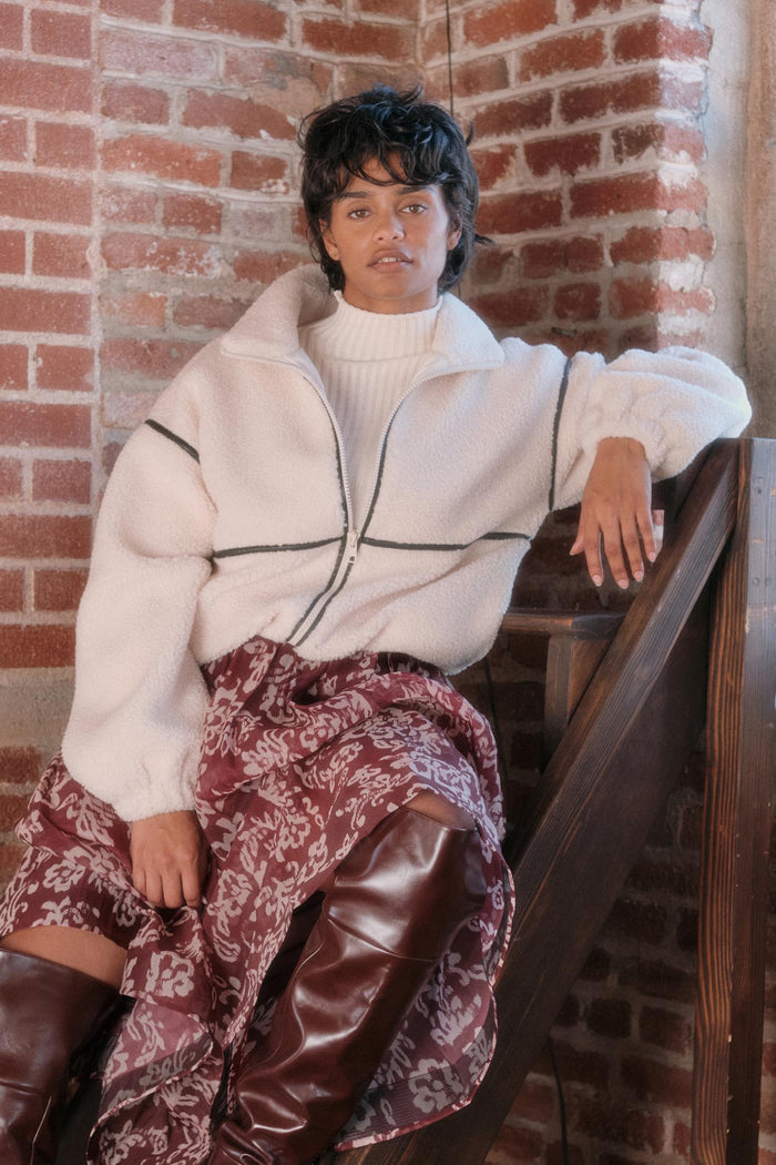 Warming Up Sherpa Fleece Zip-Front Jacket - ShopPromesa