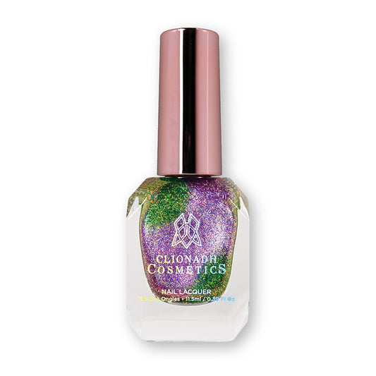 Bottle of nail polish containing Watt Nail Lacquer on a white background.