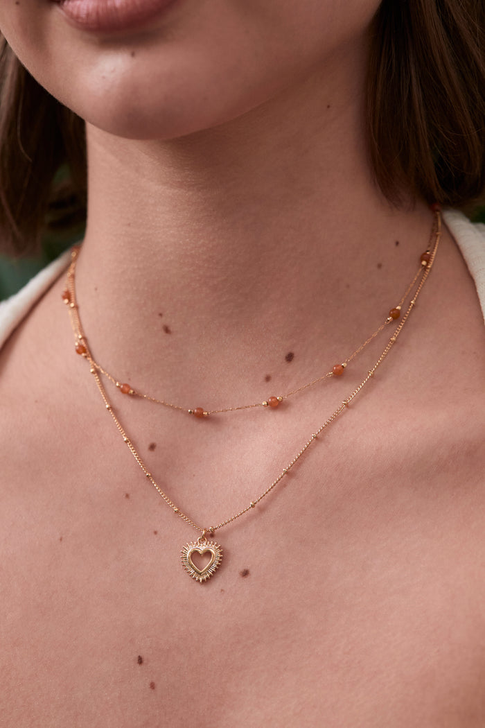 Wellness Carnelian Gemstone Bead Necklace