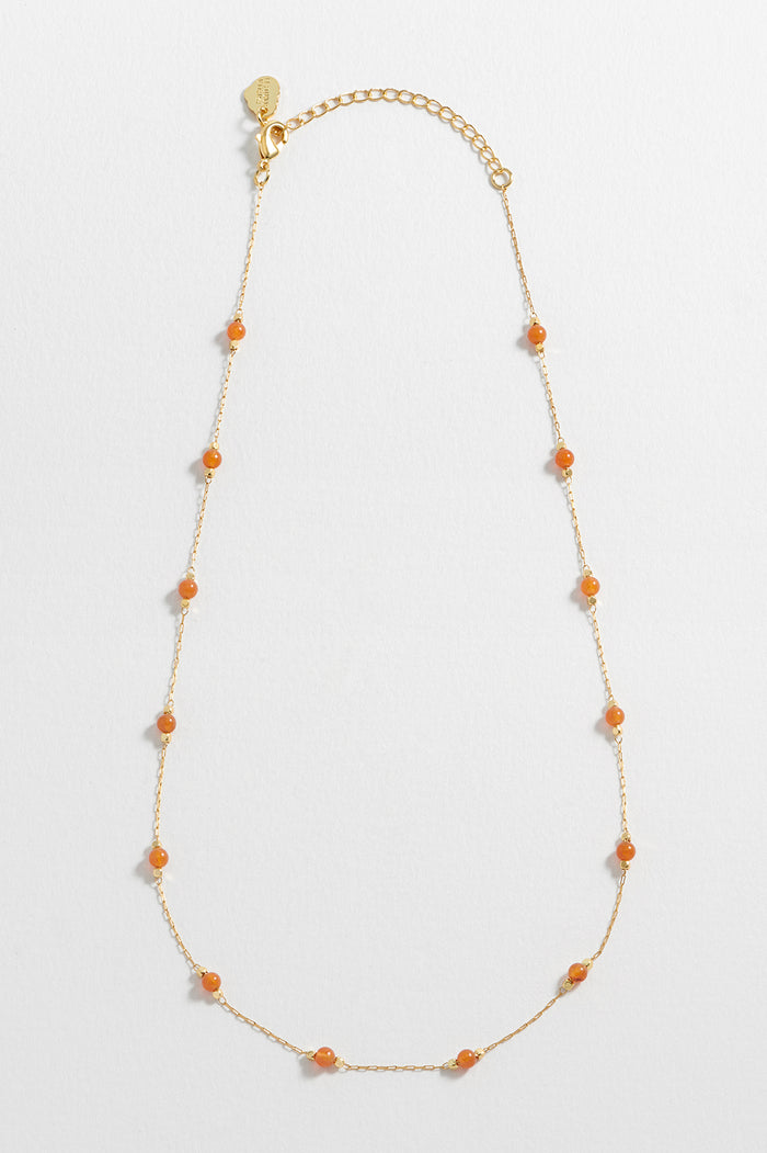 Wellness Carnelian Gemstone Bead Necklace