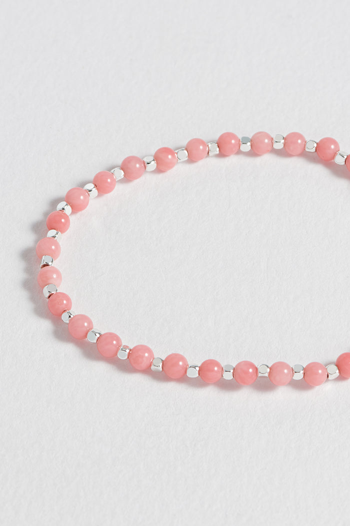 Wellness Coral Agate Gemstone Amelia Bracelet