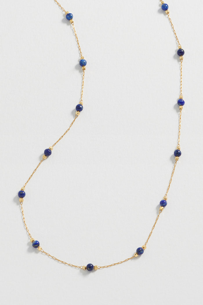 Wellness Lapis Lazuli Gemstone Bead Necklace