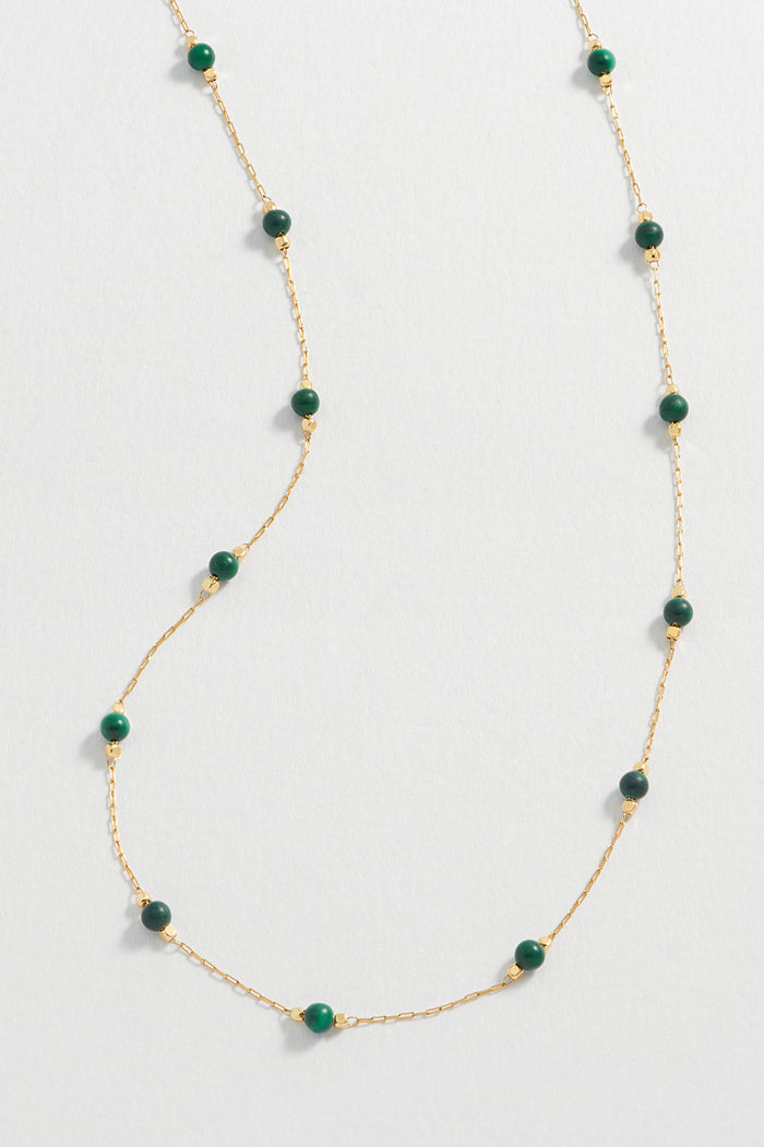 Wellness Malachite Gemstone Bead Necklace