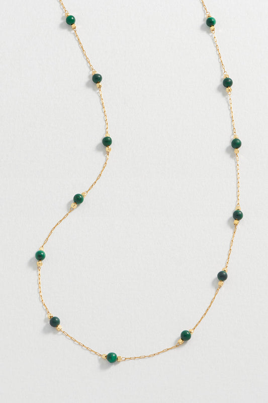 Wellness Malachite Gemstone Bead Necklace