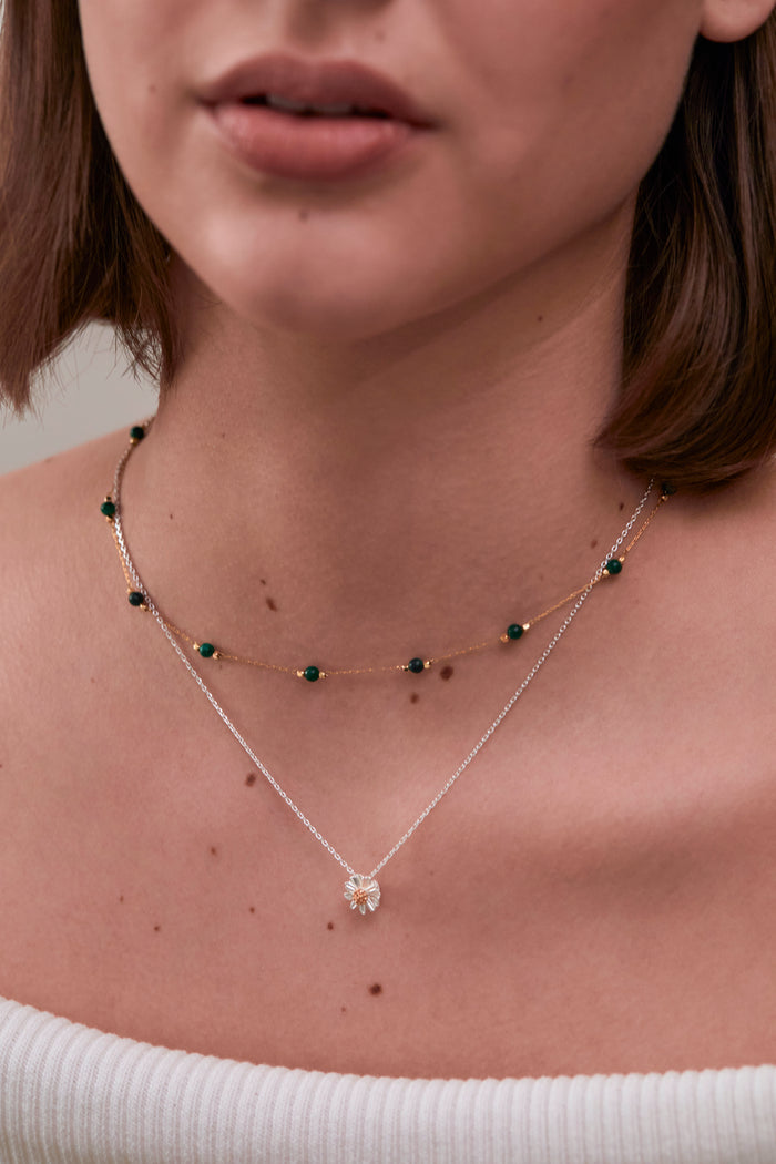 Wellness Malachite Gemstone Bead Necklace
