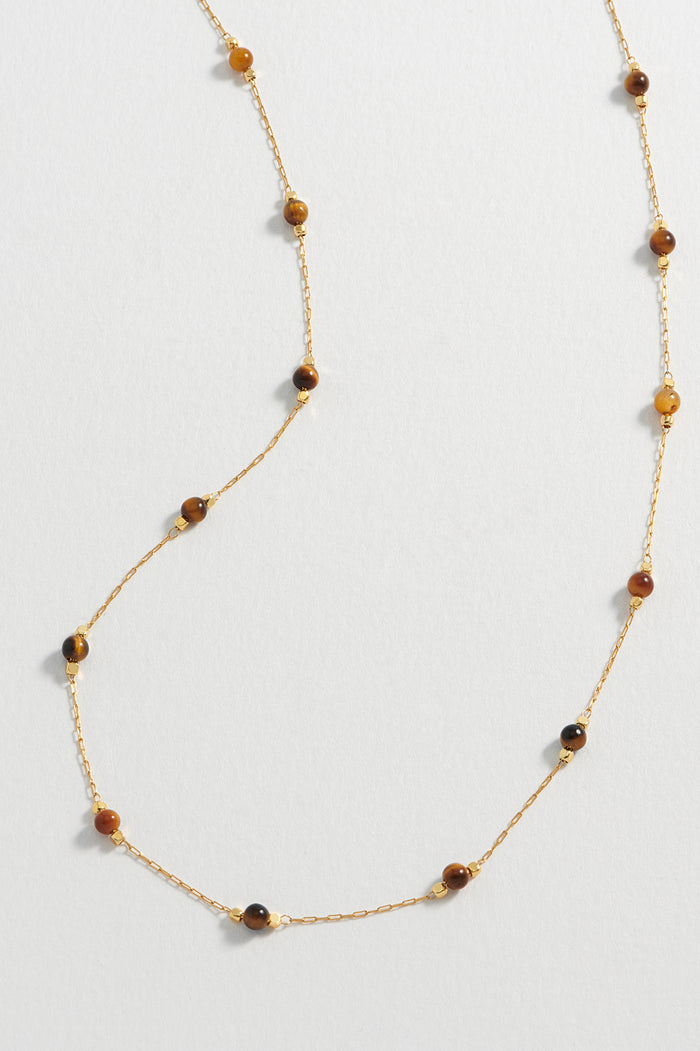Wellness Tigers Eye Gemstone Bead Necklace