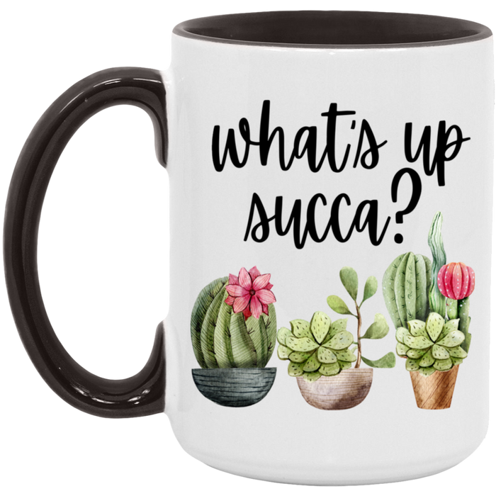 What's Up Succa ceramic coffee mug