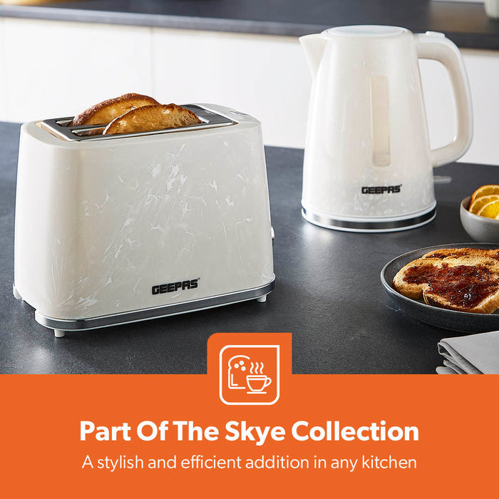 White 2-Slice Bread Toaster With 7-Level Browning Control