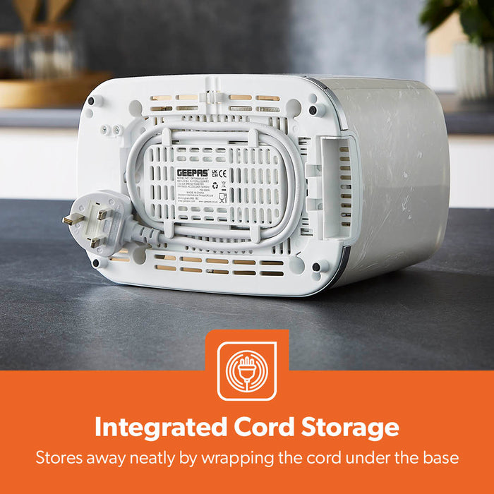 White 2-Slice Bread Toaster With 7-Level Browning Control