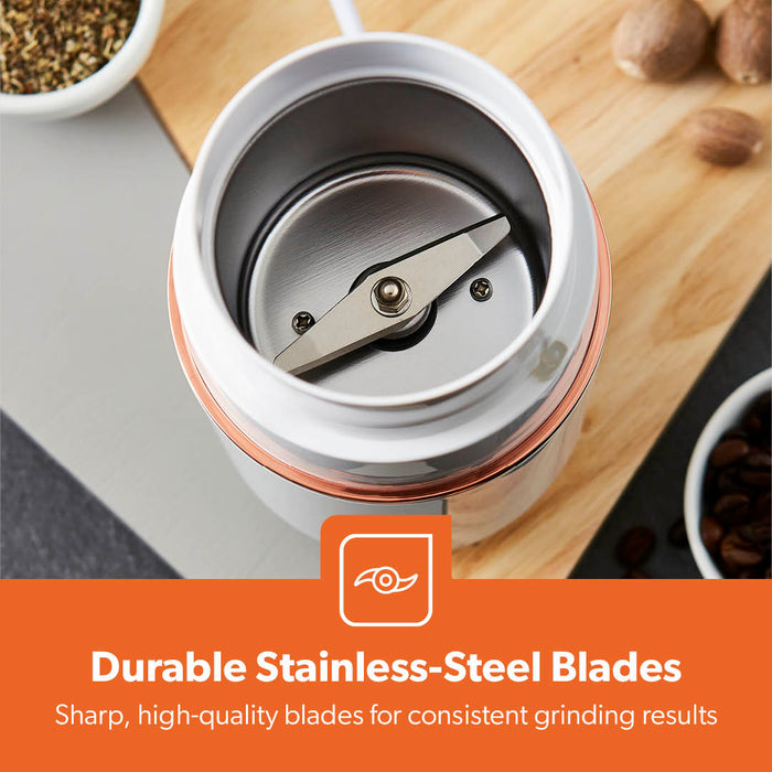 White Capsule Press-Down Bullet Coffee Grinder