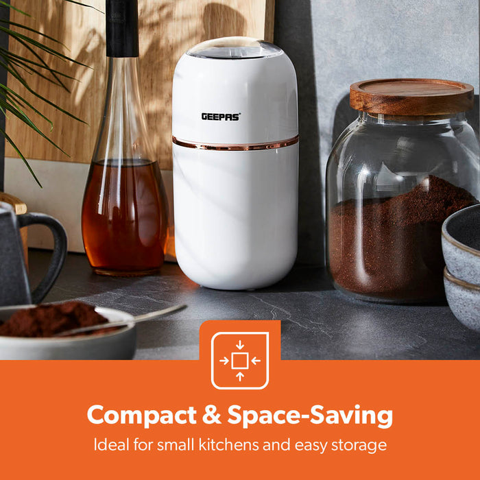 White Capsule Press-Down Bullet Coffee Grinder