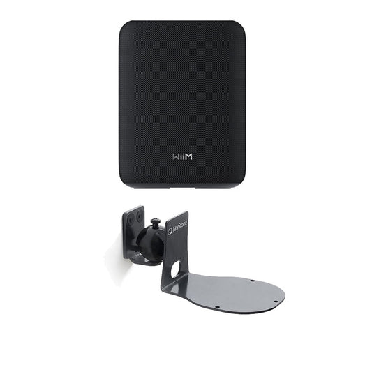 WiiM Sound Lite Wireless Smart Speaker with WiiM NorStone Wall Mount (Single) - Black Black