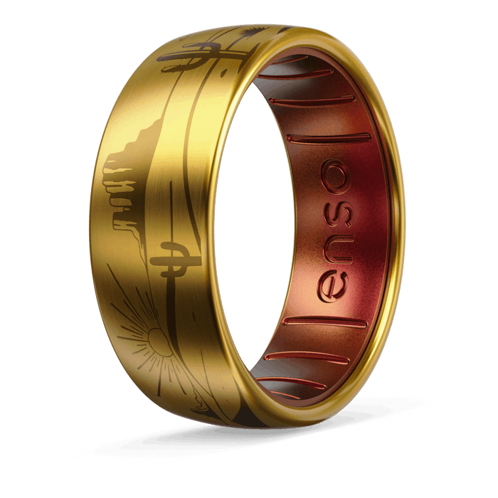 Wild West Metal Hybrid Ring - 18K Gold Plated Titanium