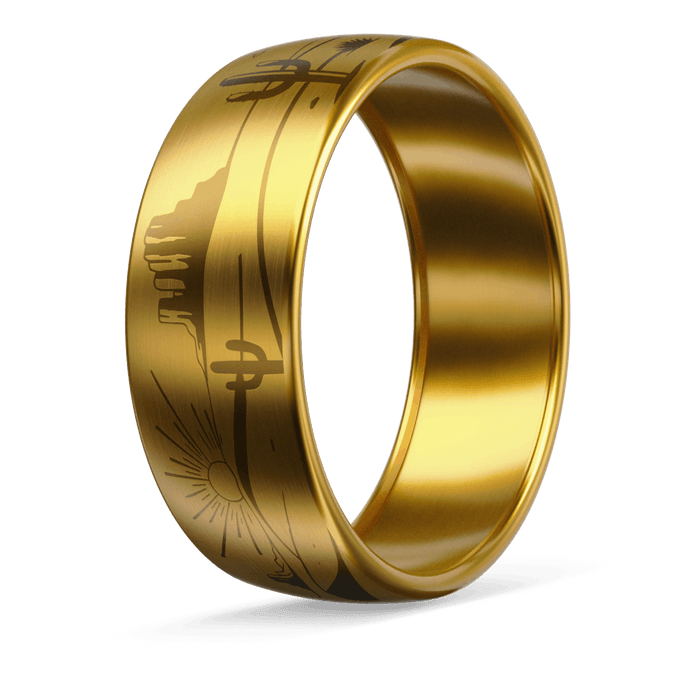 Wild West Metal Hybrid Ring - 18K Gold Plated Titanium