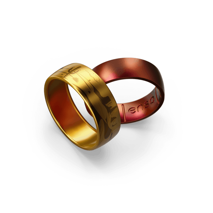 Wild West Metal Hybrid Ring - 18K Gold Plated Titanium