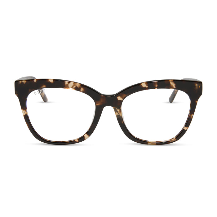 diff eyewear featuring the winston prescription glasses with a espresso tortoise frame front view