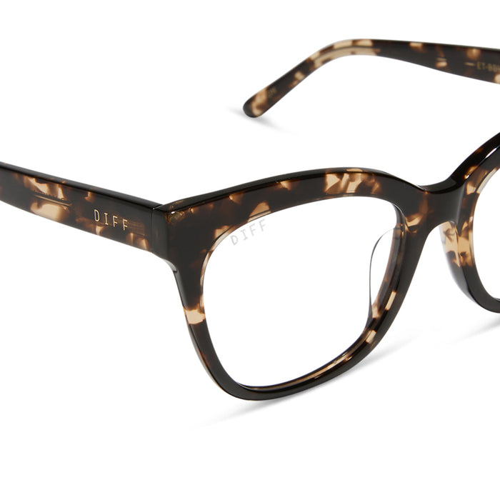 diff eyewear featuring the winston prescription glasses with a espresso tortoise frame detailed view