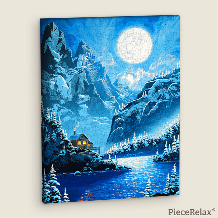 A cozy winter getaway cabin, surrounded by majestic mountains and breathtaking snowy landscapes. Come enjoy a peaceful winter escape. You’ll Always Get There with PieceRelax.