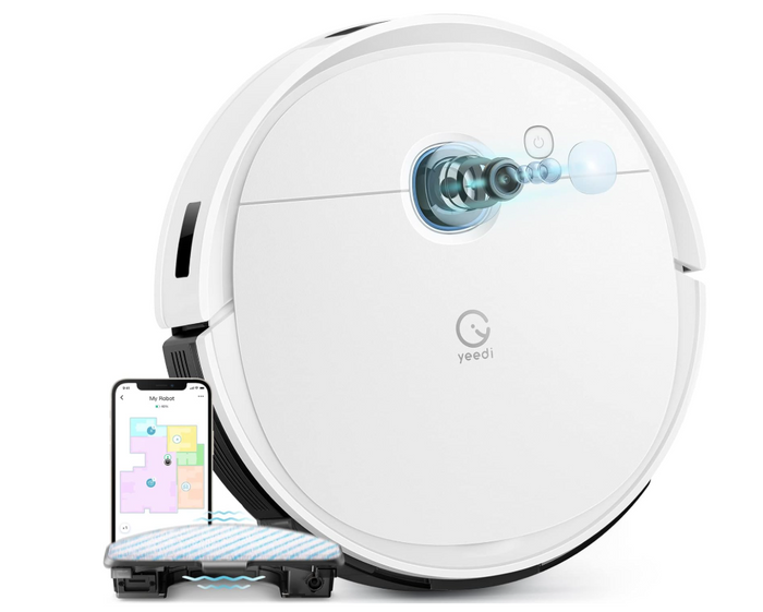 Yeedi vac 2 pro Robot Vacuum and Mop Combo,Powerful 3000Pa Suction with Oscillating Mopping, Advanced 3D Obstacle Avoidance,240min Runtime - Ideal for Carpet, Hard Floor Cleaning and Pets Family