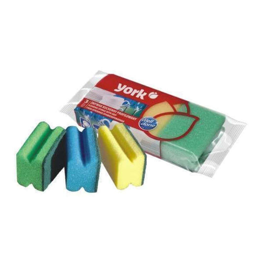 York Scouring Sponge w/ Grip 3pc