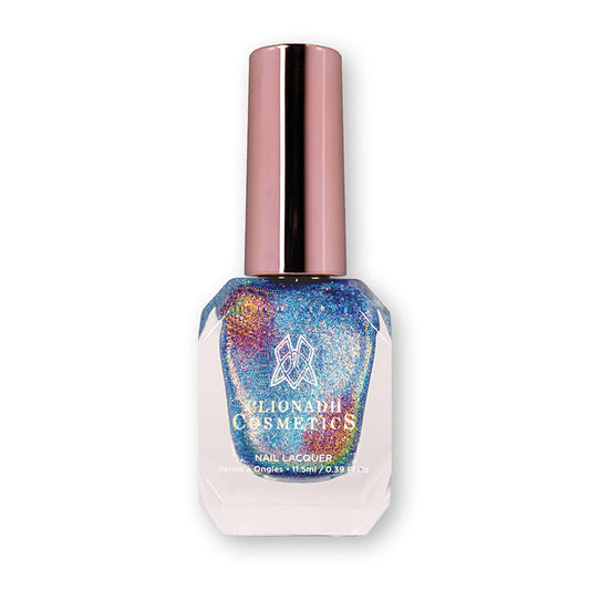 Bottle of nail polish containing Zap Nail Lacquer on a white background.